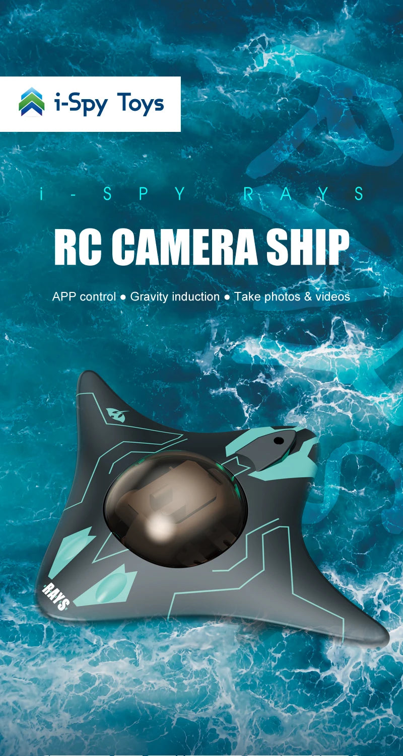 Mini WIFI RC Boat Six-way Submarine Diving Real-time Transmission Underwater Camera Speedboat Photo Video Toys Christmas Gifts