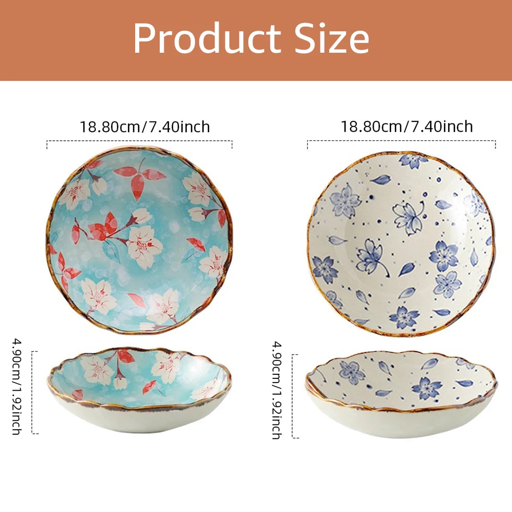 Ceramic Plates, Japanese Ddishes, Home Tableware, Creative Round Dishes, Dinner Plates, High-quality Deep Plates