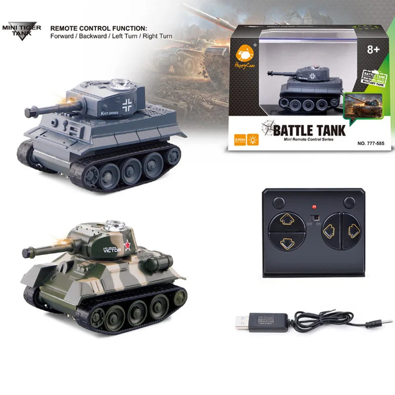 1:100 Scale Mini Tiger RC Tank Model ImitateRemote Radio Remote Control Tank Electronic Boys Toys for Children Kids Gifts