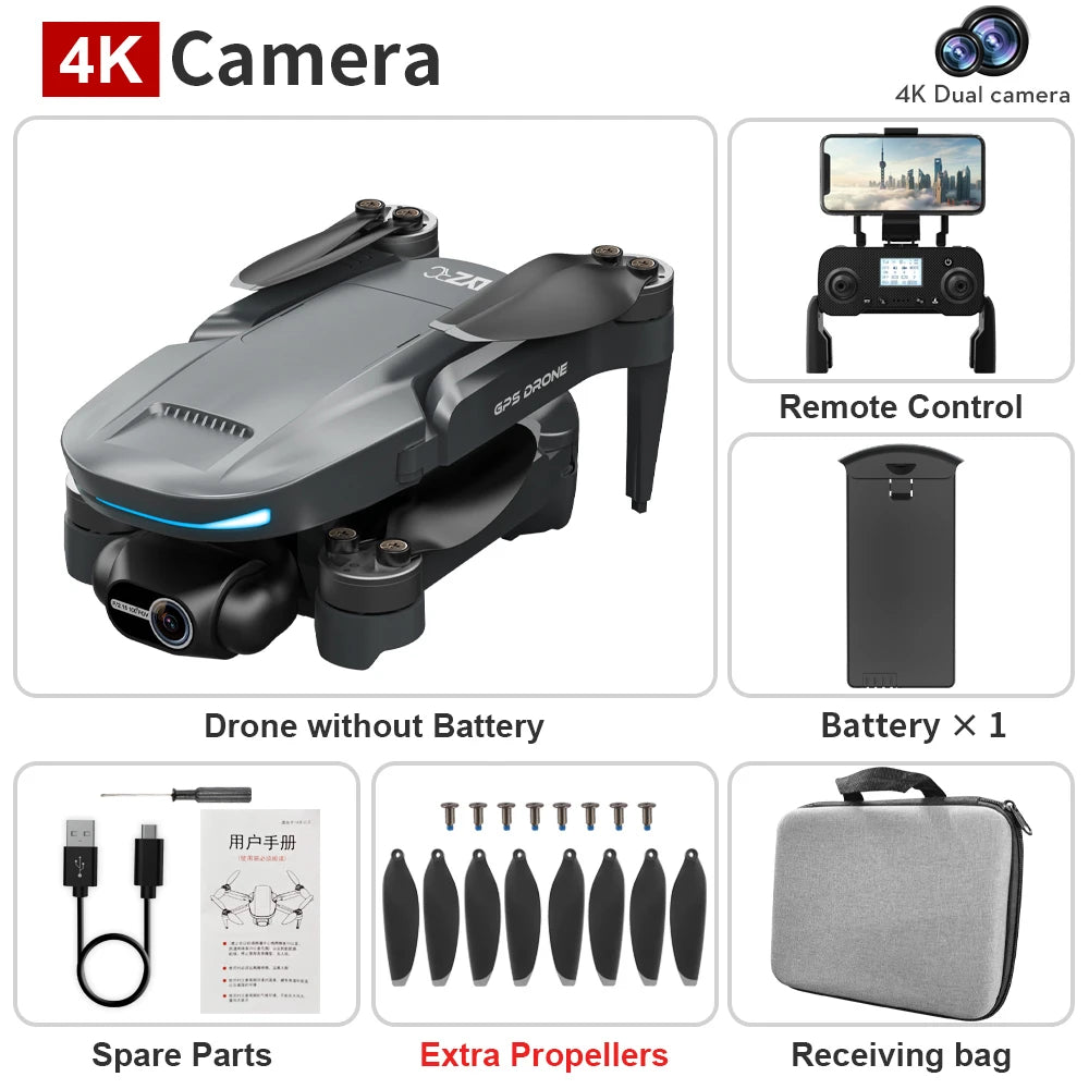 L200 PRO MAX GPS Drone with 2-axis Gimbal Professional Anti-shake 4K HD Camera FPV Drone 360° Obstacle Avoidance Quadcopter Toys