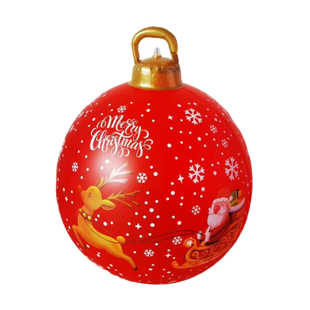 60CM Xmas Decorative Ball Colorful Christmas Inflatable Ball Large Versatile Porch Courtyard Ornaments