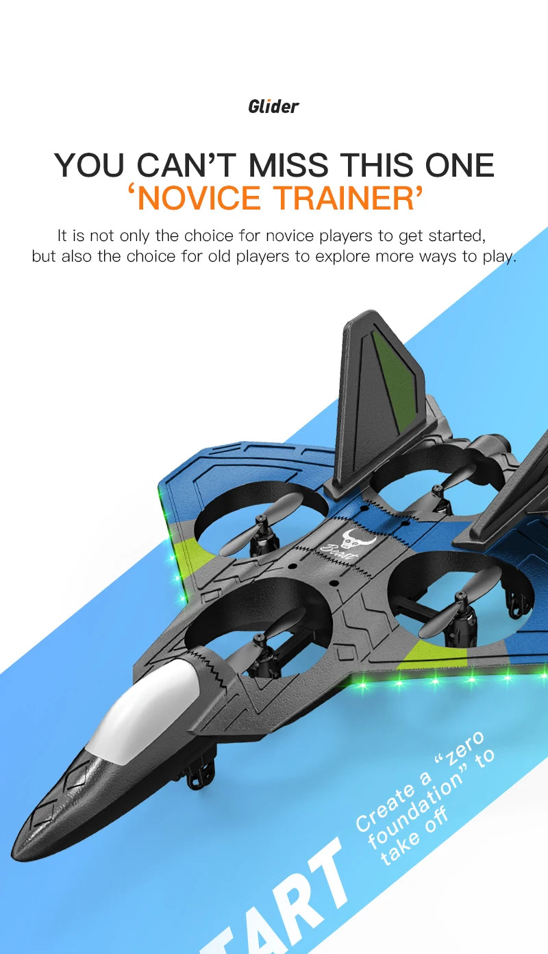 RC Aircraft Fighter 2.4G 4CH 6-Axis Gyroscope Automatic Balance 360° Rollover EPP RTF Electric RC Glider Airplane Toys For Kids