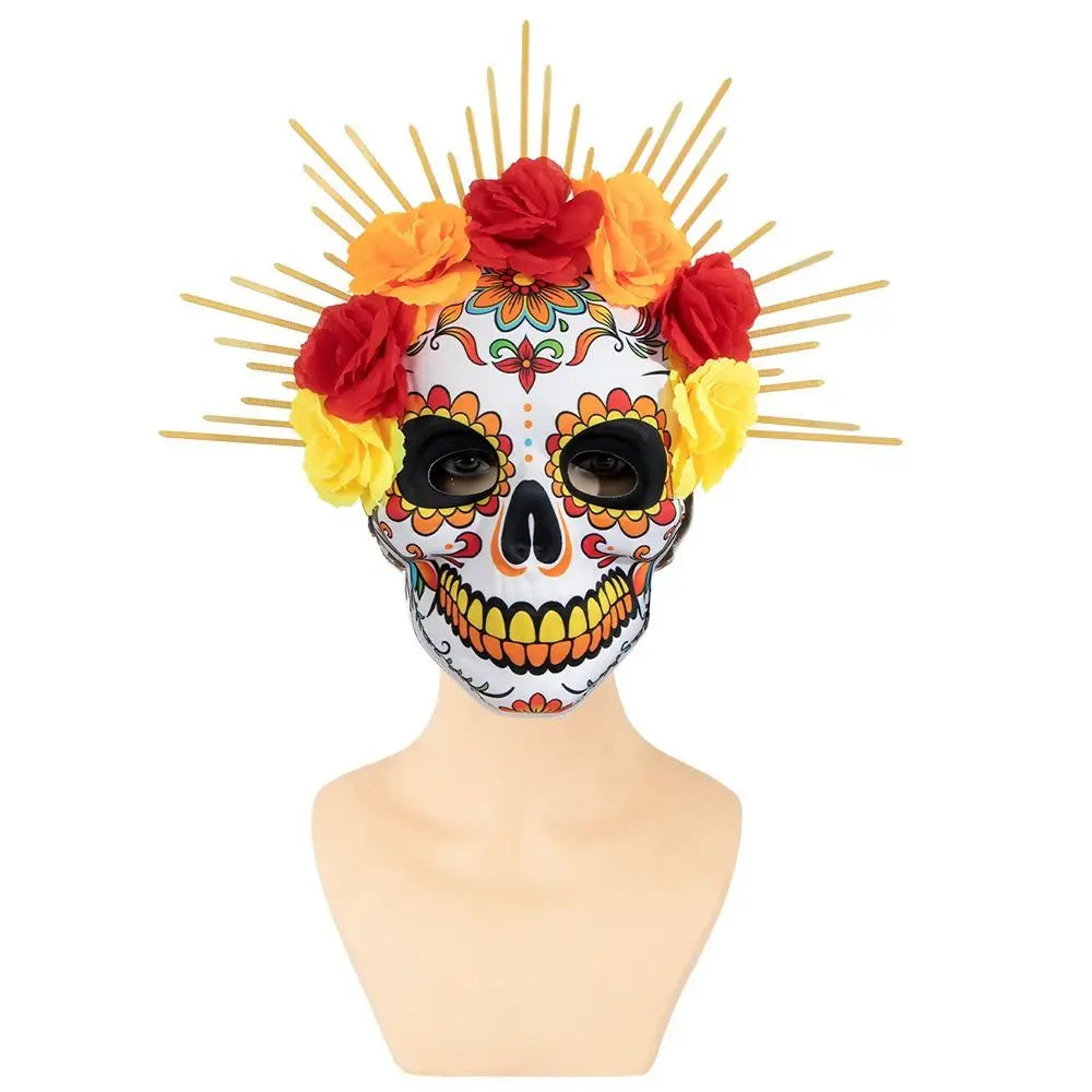 Halloween Mexican Day of The Dead Mask Full Mask Eye Mask Halloween Party Mask Headwear Three-dimensional Skull Mask Carnival