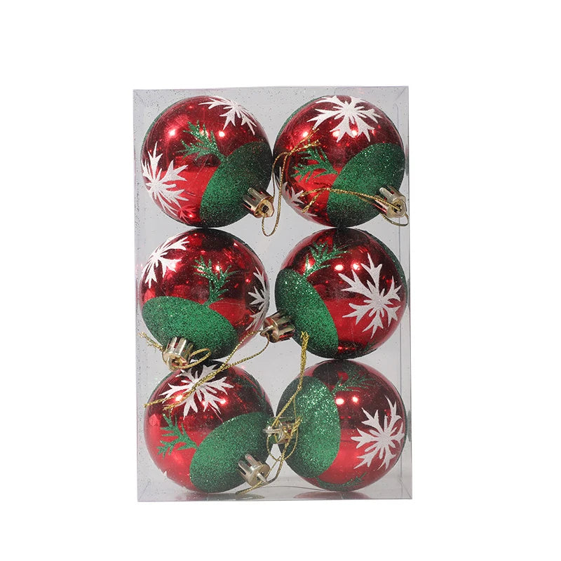 6PCS Xmas Decor Christmas Ball Ornaments Christmas Pendants Hanging Ball for Xmas Trees Wedding Party Holiday