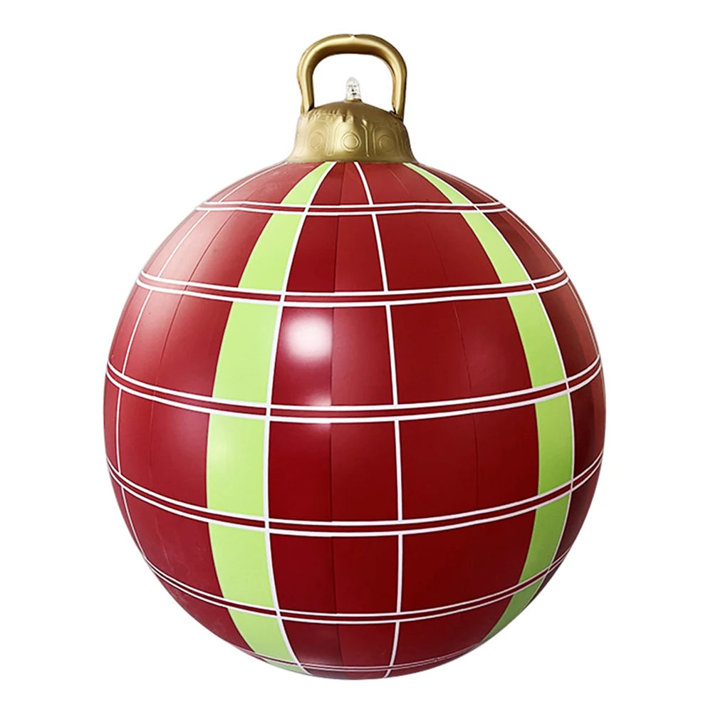 60CM Xmas Decorative Ball Colorful Christmas Inflatable Ball Large Versatile Porch Courtyard Ornaments