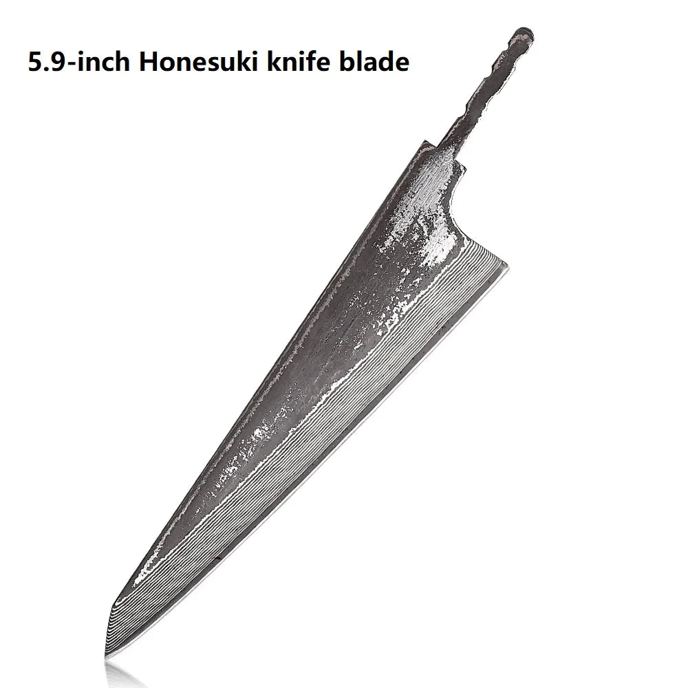 F.YOUNG DIY Damascus Steel Japanese Kitchen Chef Knife Blank Blade VG10 Full Tang Integral Hand Forged Sharp Edges Making Tools