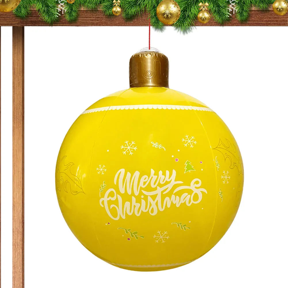 1PC Christmas Tree Decorations Balls Giant Inflatable Christmas Balls Outdoor Christmas Decorations PVC 60CM Snowman Balls