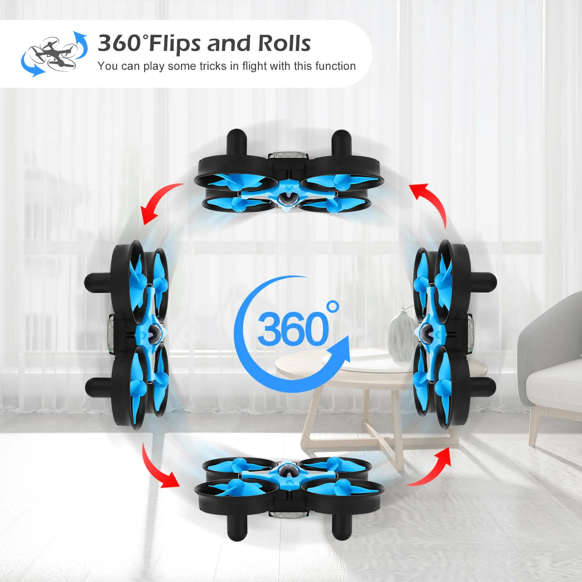 JJRC H36 1:20 Remote Control Ship Three Modes 2.4G Quadcopter Boat Helicopter UAV Rc Drone with Light Kids Toys Children's Gift