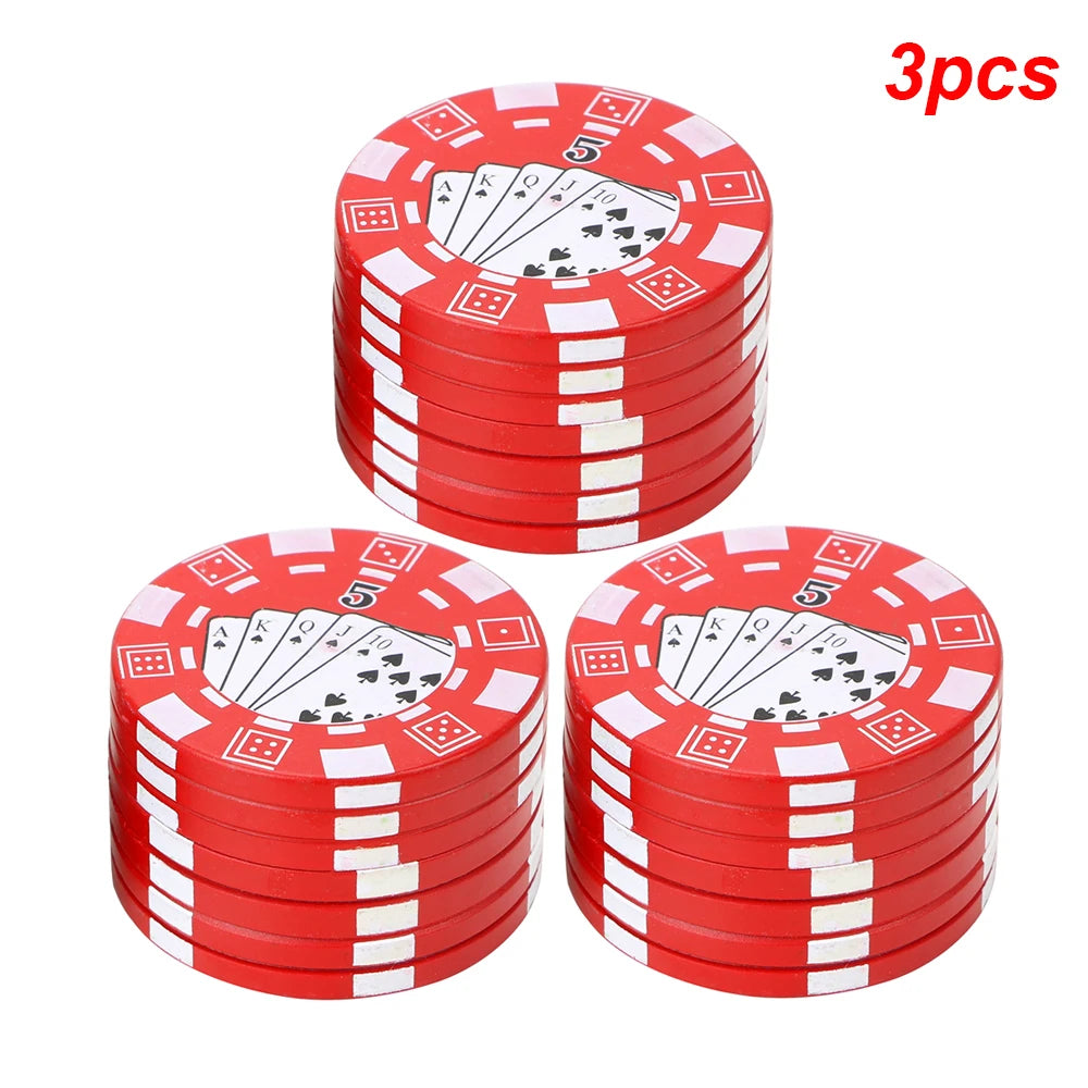Herb Cutter Grinder Cigarette Maker Gadget Smoking Pipe Accessories Poker Chip Style Crusher 3-layer Spice Cutter