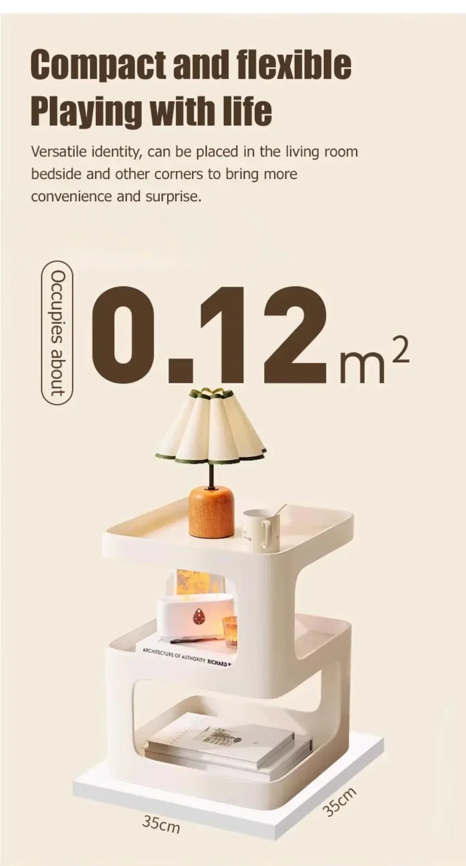 Simple Modern Bedside Side Table Space-Saving Multi-Functional Home Storage Rack Light Luxury Wrought Iron Stable Coffee Table