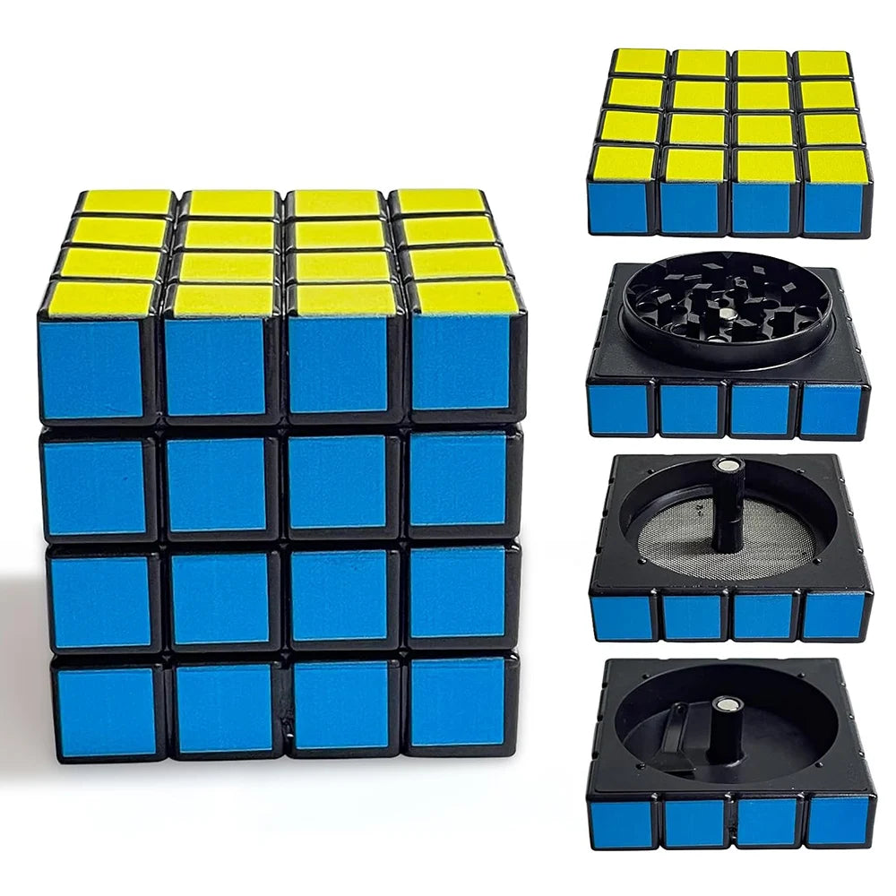 60MM Magnet Magic Cube Four Layers Grinder Metal Grinder Cigarette Tobacco Herb Grinder Shredder Spice Crusher