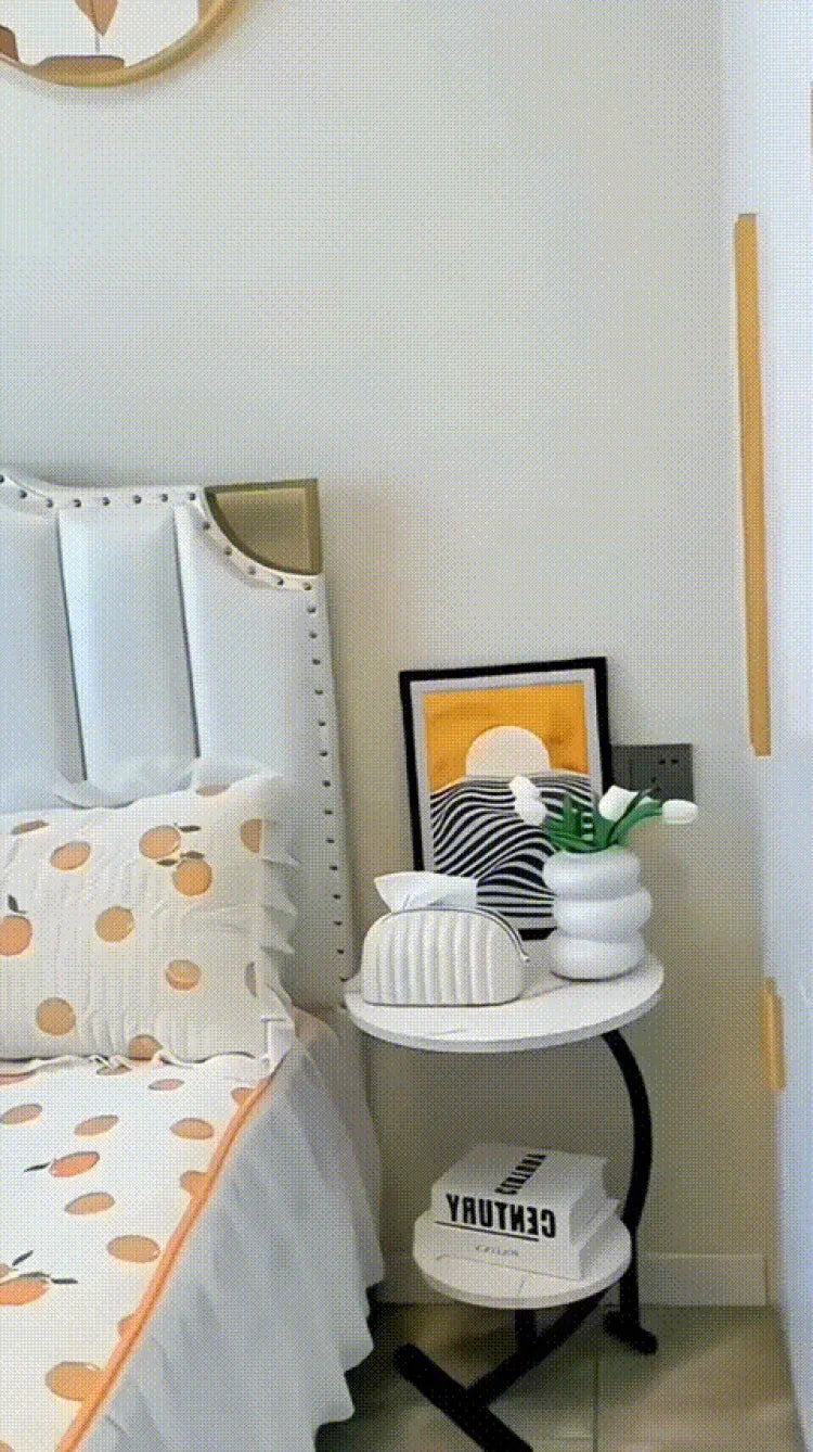 Household Mini Coffee Table Light Luxury Movable 2layer Sofa Side Table Bedside Storage Shelf Balcony Coffee Table Shelves