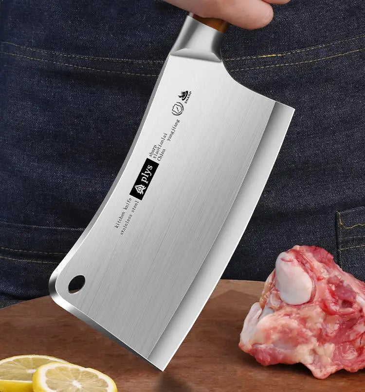 Hand Forged Kitchen Chef Knife Heavy Duty Bone Meat Butcher Cleaver, Multi-Functional knife for Home and Commercial Kitchens