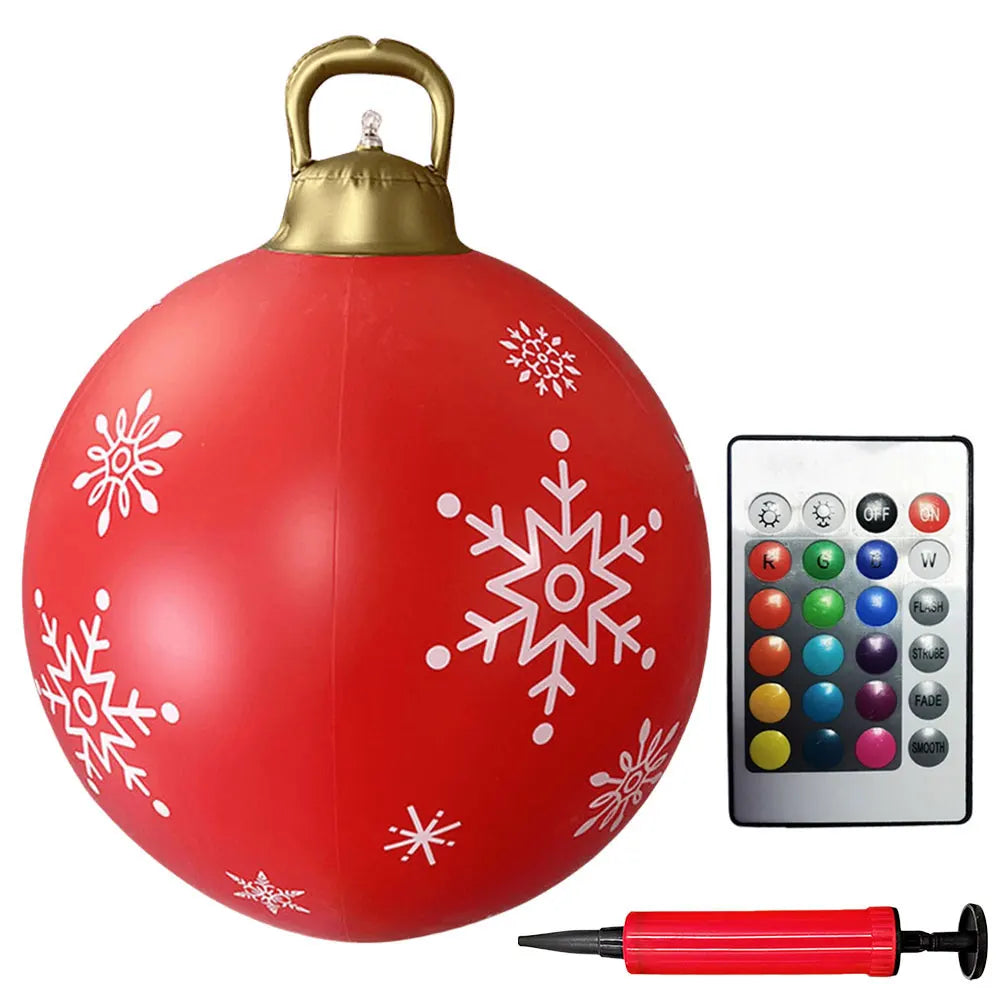 1PC Christmas Tree Decorations Balls Giant Inflatable Christmas Balls Outdoor Christmas Decorations PVC 60CM Snowman Balls