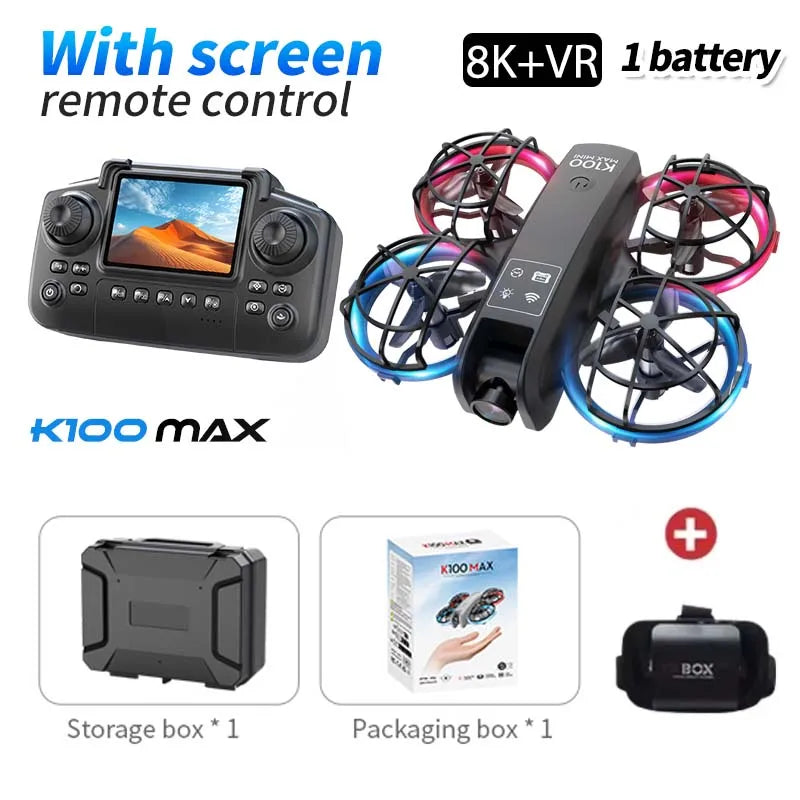 K100 MAX Mini GPS Drone 8K HD Camera Real Time Video Transmis Screen Control Obstacle Avoidance Aerial Photography RC Quadcopter