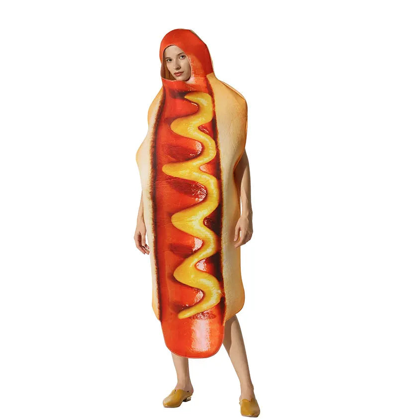 Halloween party costumes, hot dogs cosplay costumes stage performance costumes jumpsuits performance costumes