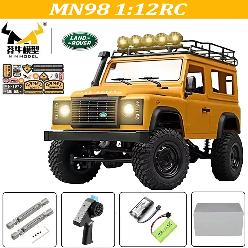 MN128 1/12 RC Car 4WD Jeep Model 2.4G Remote Control LED Light 4X4 Off Road 4WD Climbing RC Truck Electric Toy Car Gift for Boy