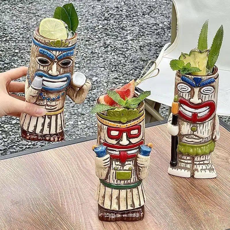 Hawaiian Cocktail Glass Cup,Ceramic Tiki Mug,Samiff Bar Glass,Personality Drinking