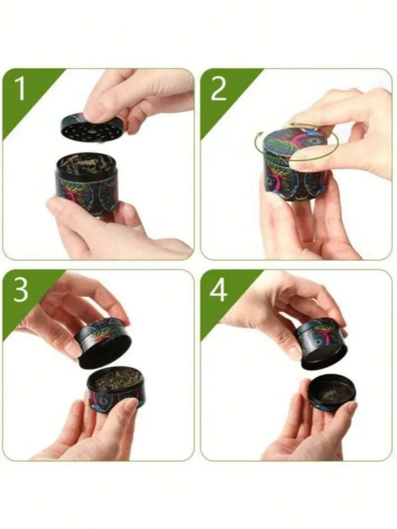 50mm Metal Skull Herb Grinder 4-layer Spice Pepper Crusher Mill Tobacco Grass Grinder Cigarette Kitchen Tool Smoking Accessories
