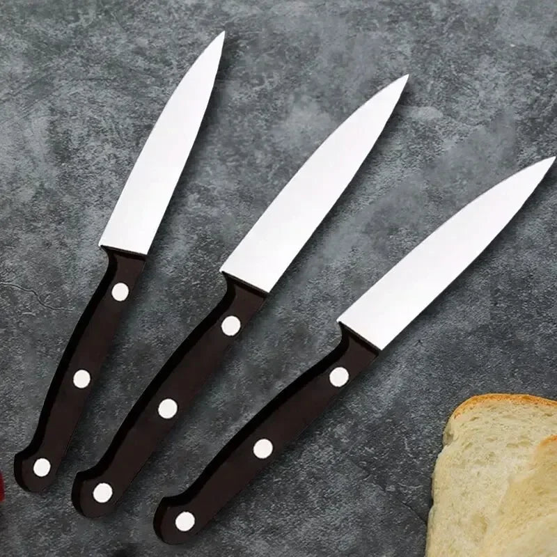 3/6Pcs Black Fruit Knife Kitchen Knife Professional Chef Knife Sharp Portable Kitchen Utensil Knife Peeling Anti-rust Anti-stick