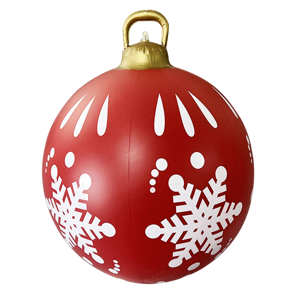 60CM Xmas Decorative Ball Colorful Christmas Inflatable Ball Large Versatile Porch Courtyard Ornaments