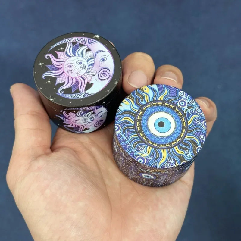 2inch Sun Moon Herb Grinder Spice Manual Crusher Metal Pestle 4-Layers Pepper Mortar Salt Mill Grinder Tools Smoking Accessories