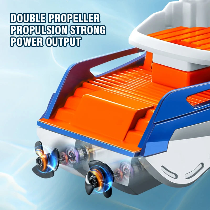 2.4G Electric Racing Boat Waterproof Model Ship Mini LED Light High Speed Remote Control Child Outdoor Toys for Boys Kids Gifts