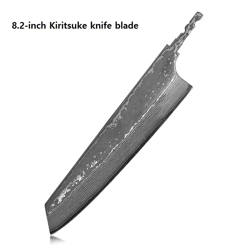 F.YOUNG DIY Damascus Steel Japanese Kitchen Chef Knife Blank Blade VG10 Full Tang Integral Hand Forged Sharp Edges Making Tools