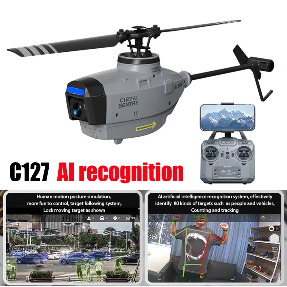 RC ERA C127 AI Brushless FPV with HD Camera Professional 4ch RC Helicopter Single Paddle Without Ailerons for Adult