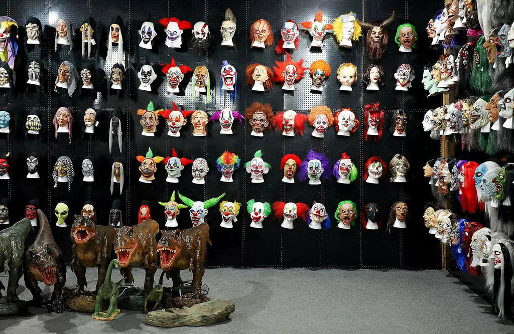 Horror masks, role-playing, and pranks - with detailed hair and facial features - makeup activities, Halloween costumes