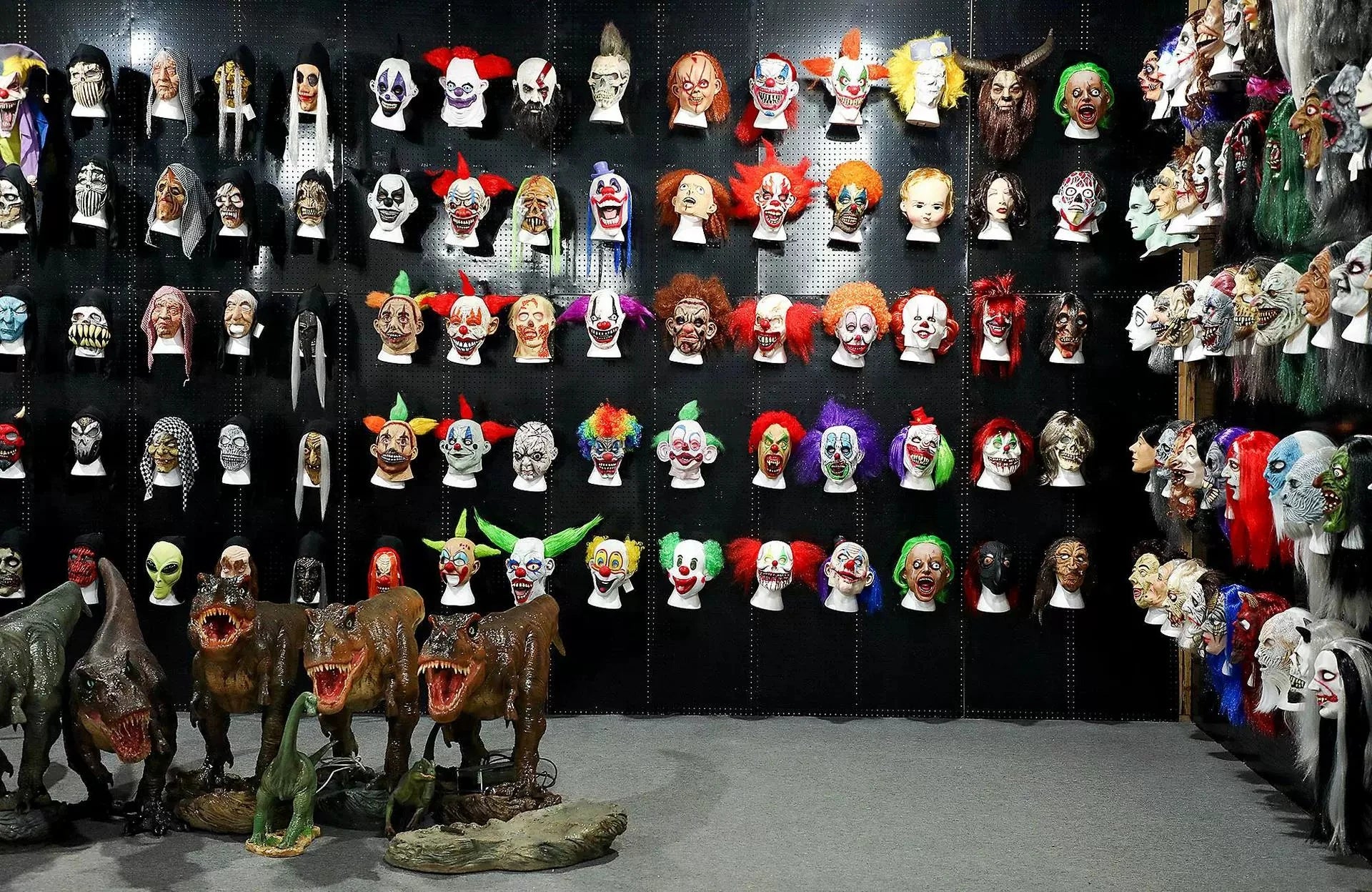 Horror masks, role-playing, and pranks - with detailed hair and facial features - makeup activities, Halloween costumes