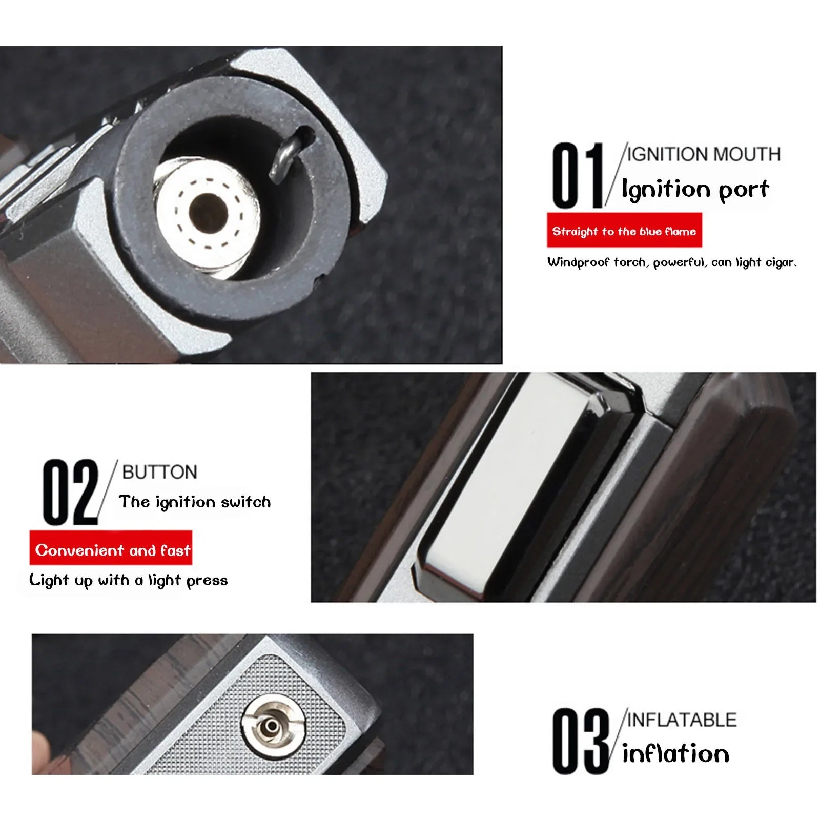 Kitchen BBQ Cigar Big Jet Flame Fire Butane Torch Outdoor Powerful Flame Camping Gun Lighter Mans Tools Without Gas No Box