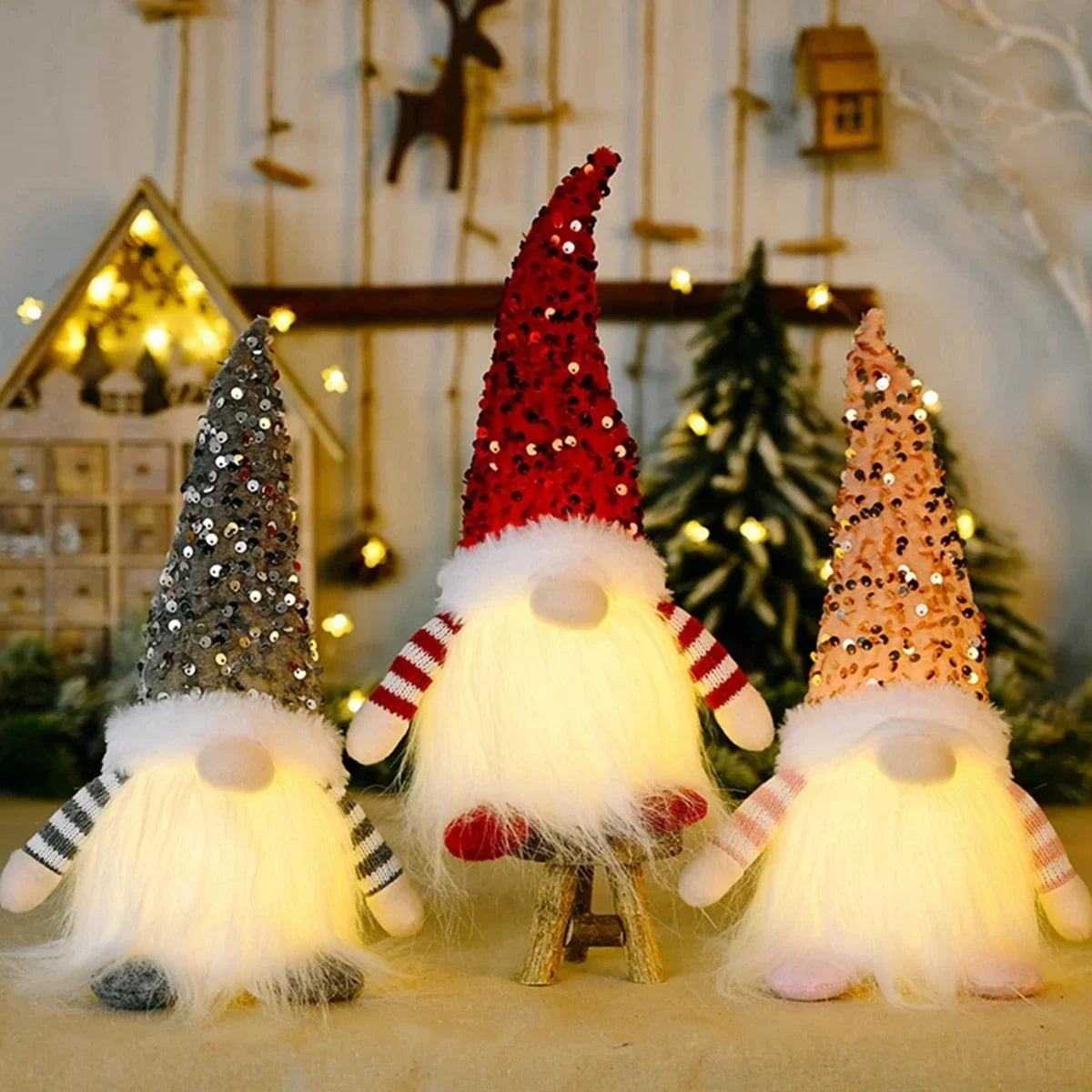 1~4PCS 2025 Christmas Decoration for Home Santa Claus Plush Doll 30cm Navidad Party Decor Xmas Ornaments New Year Gift