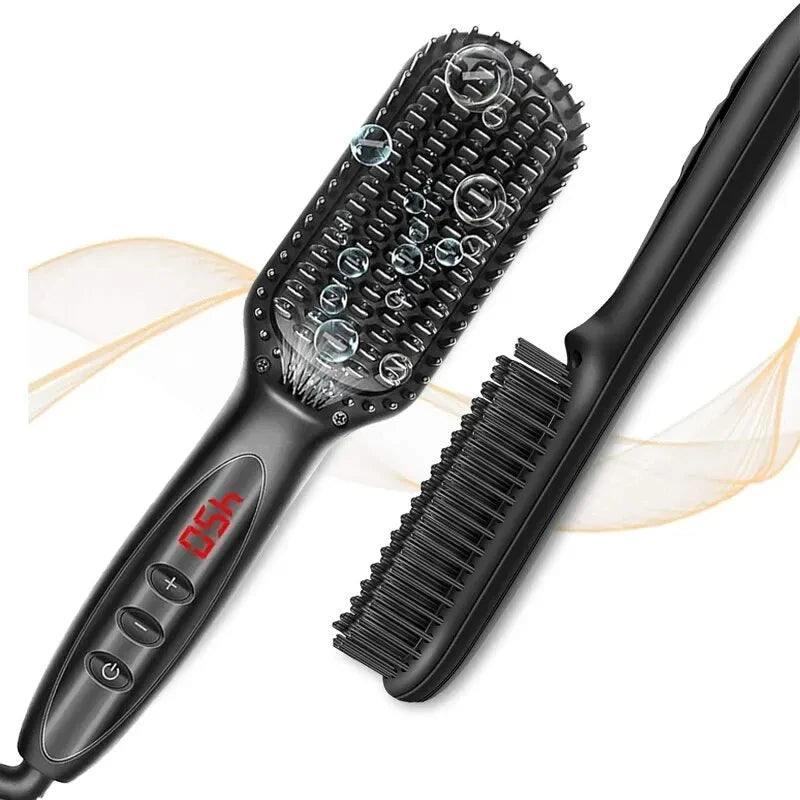 Hair Straightener Brush Comb Electric Hair Brushes Hot Comb Straightener For Hair Anti-scalding Ceramic Beard Straightener Brush
