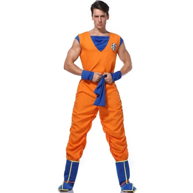 Halloween  anime Adult Orange Suits Son  Masquerade Cosplay Anime Superheroes Role Play Dress Up  cosplay costumes