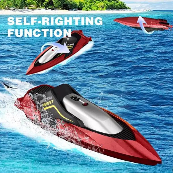 4DRC S5 RC Boat for Pools and Lakes, 2.4 GHz 20+ MPH Racing Boats, Rechargeable Battery,Low Battery Alarm,Gifts