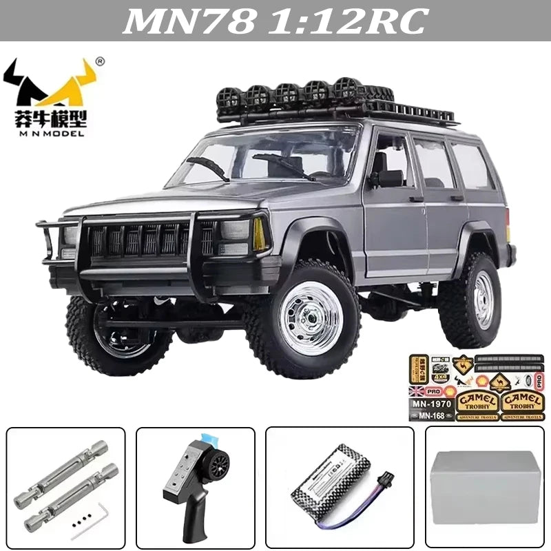 MN128 1/12 RC Car 4WD Jeep Model 2.4G Remote Control LED Light 4X4 Off Road 4WD Climbing RC Truck Electric Toy Car Gift for Boy