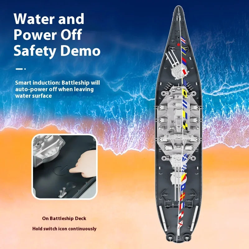 High-Speed Electric Remote Control Boat Speedboat Simulation Warship Oversized Model Launching Adult Children'S Toy Warship.