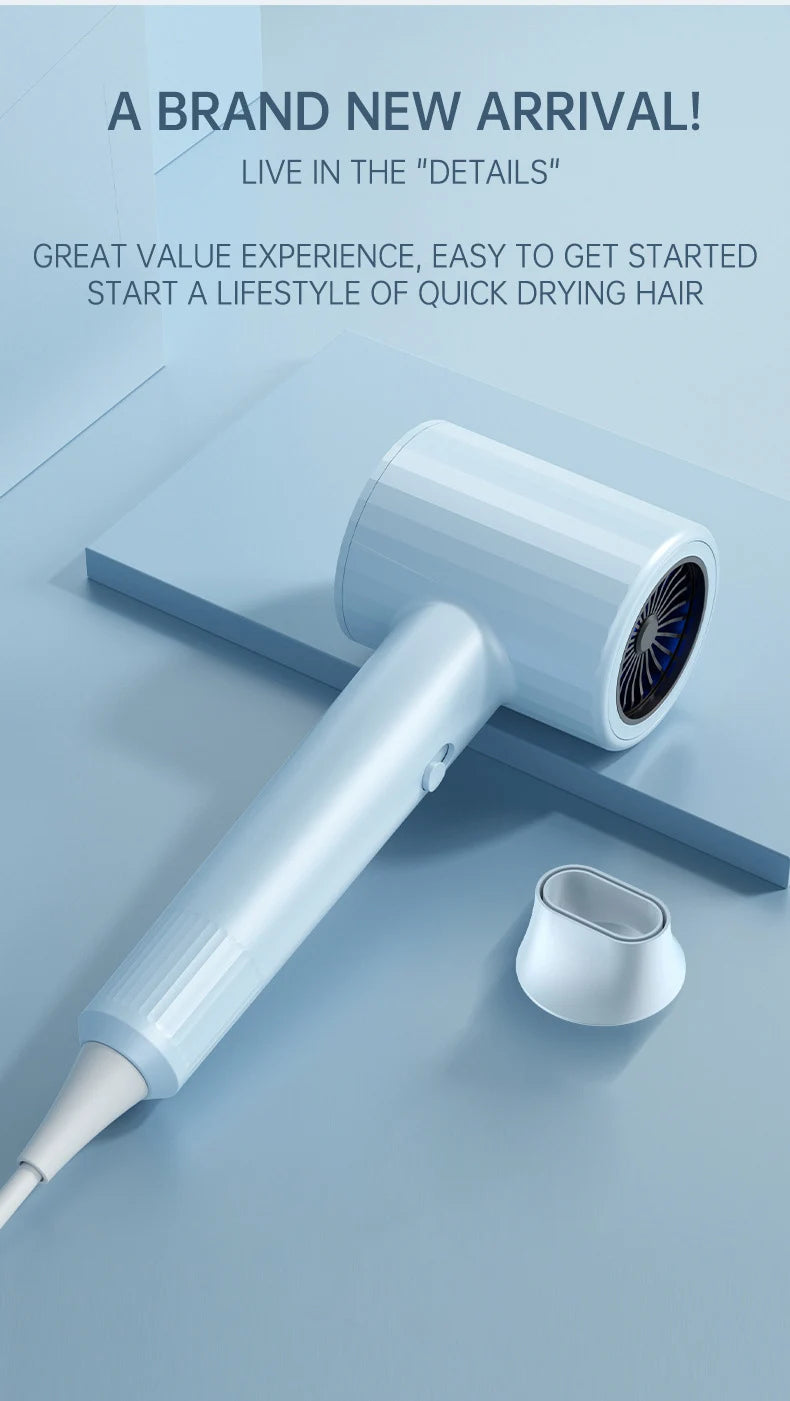 Hair Dryer, High-Speed Electric Turbine Airflow, Low Noise, Constant Temperature And Quick Drying Wind Speed 62m/s1800WQuick Dry