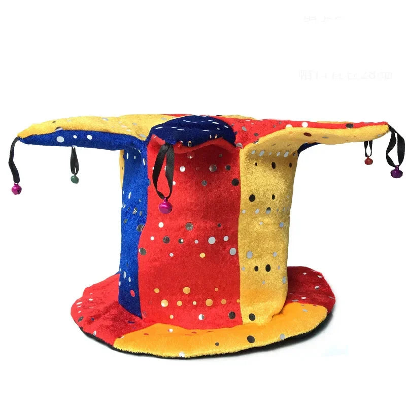Adult Halloween Fancy Dress Up Hat Stage Show Props Clown Funny Dress Up Clown Hat Carnival Birthday Cake Cap