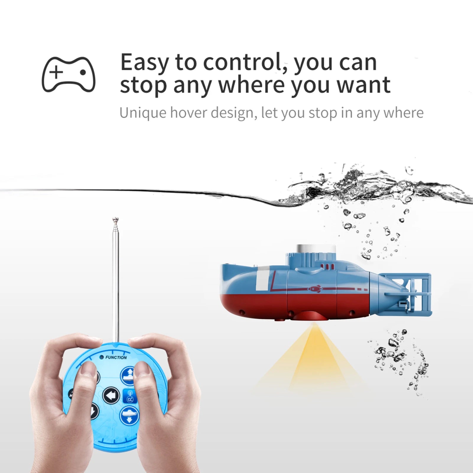 Mini RC Submarine 0.1m/s Speed Remote Control Boat Waterproof Diving Toy Simulation Model for Kids Christmas Gift  New Year Gift