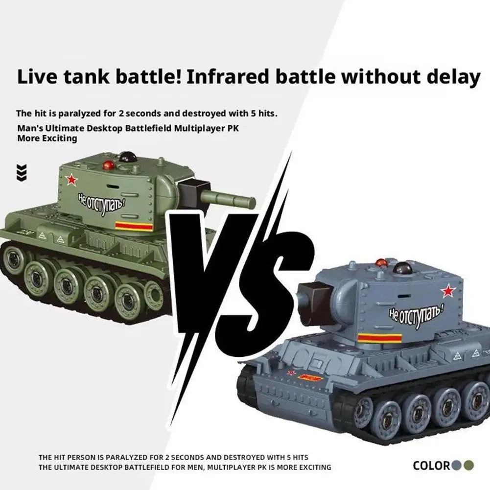 Mini Scale RC Battle Tanks - Safe Infrared Combat System with Rotation, Parent-Child Interactive Military Toys for Boys