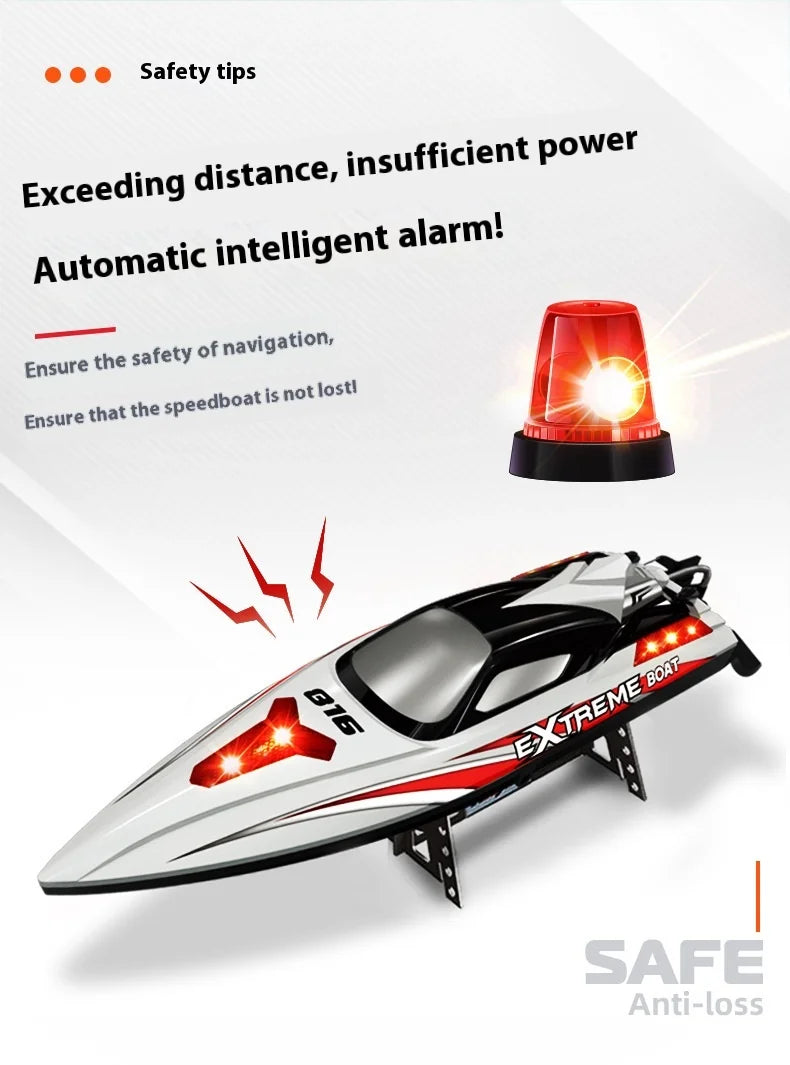 Hxjrc HJ816 High-Speed RC Boat 2.4G 55km/h Brushless Motor LED Light Speedboat Waterproof Electric Racing Model Toy