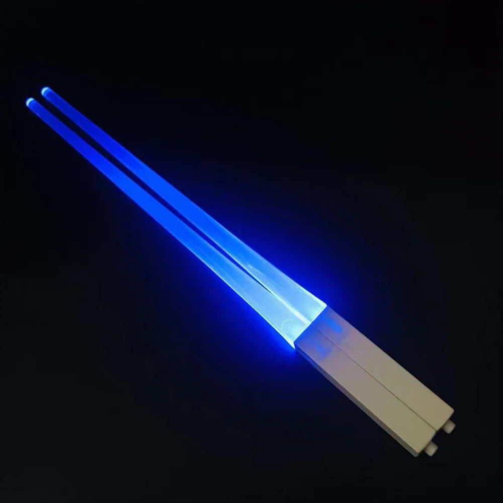 1Pair LED Lightsaber Luminous Chopsticks Detachable Washable Reusable BPA Free Tableware For Kitchen Dinner StarWar Theme Party
