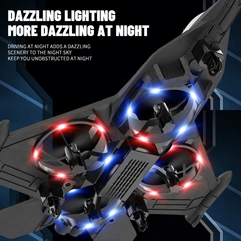 RC Plane with Camera Helicopter Remote Control Aircraft Obstacle Avoidance Fighter 2.4G Airplane EPP Foam Plane Children Toys