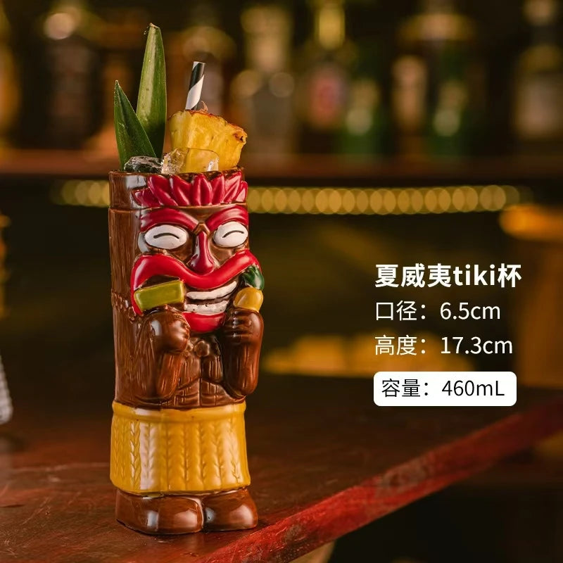 Hawaiian Cocktail Glass Cup,Ceramic Tiki Mug,Samiff Bar Glass,Personality Drinking