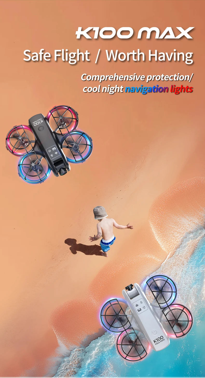 K100 MAX Mini GPS Drone 8K HD Camera Real Time Video Transmis Screen Control Obstacle Avoidance Aerial Photography RC Quadcopter