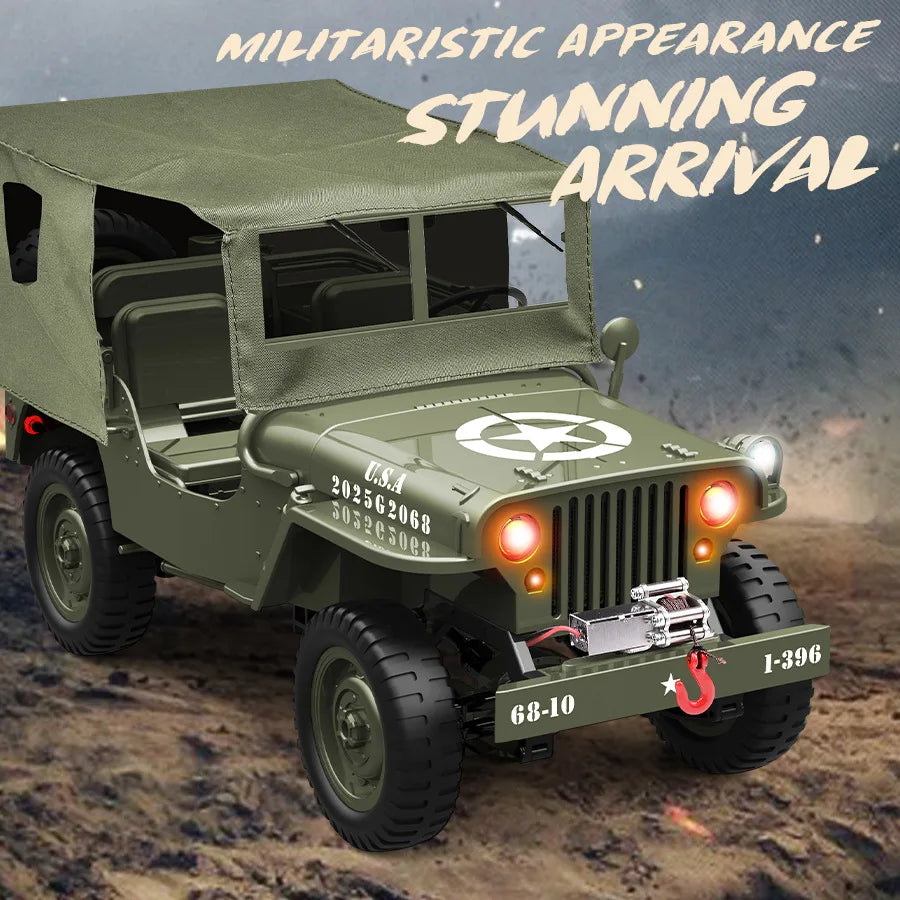 C8815 1/10 WILLYS 2.4G Rc Car 1941 4WD RTR Crawler Climbing Scale Military Truck Offroad Vehicle Adult Toys Gift For Kids