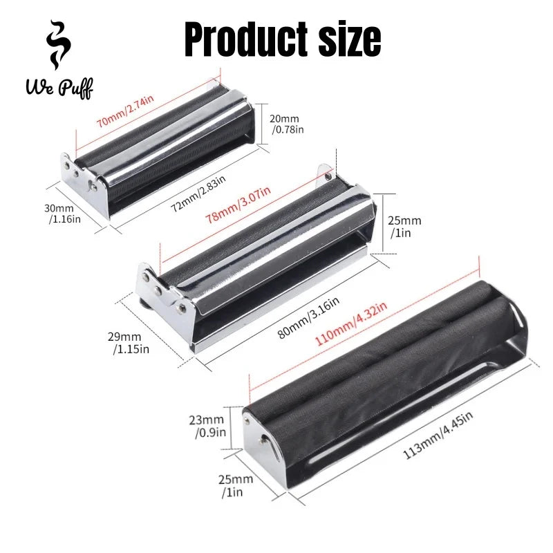WE PUFF Portable Mini Metal Manual Rolling Machine 70/78/110 MM Paper Tobacco Hand Roller Cigarette Maker Gadgets for Men Gift