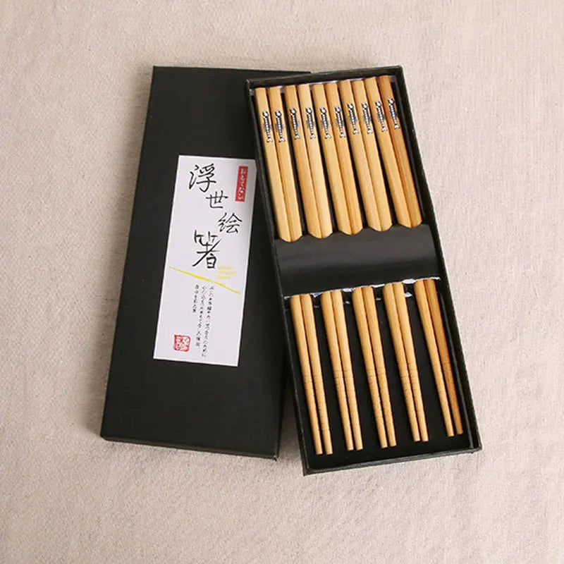 5Pairs Japanese Chopsticks for Sushi Non-Slip Food Sticks Chop Sticks Reusable Chinese Chopsticks Tableware Gift Kitchen Tools